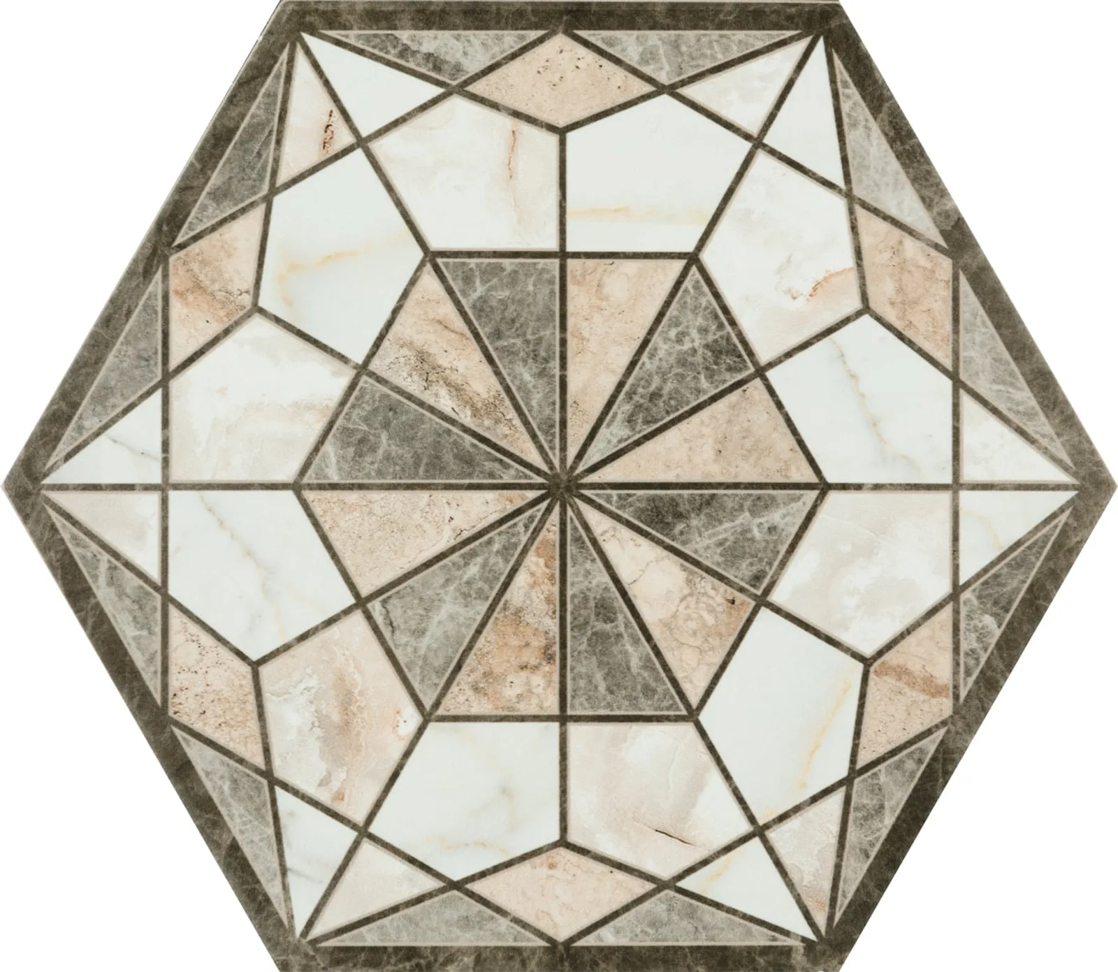 Seranit Geohex 20x23 Bej Mermer Görünümlü Karo - Görsel 1
