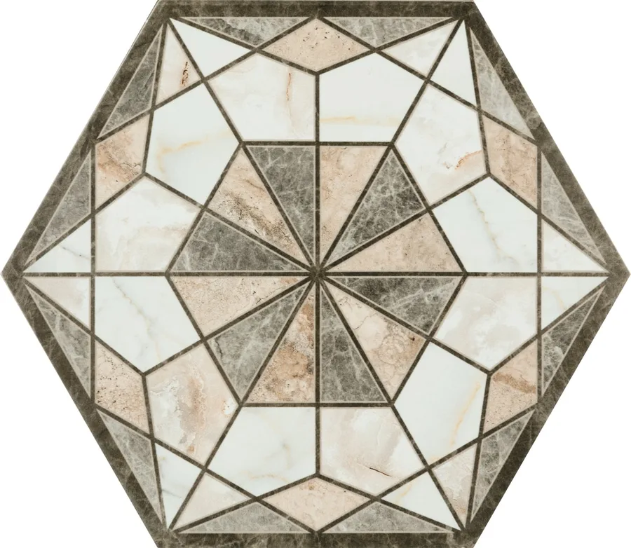 Seranit Geohex 20x23 Mat Bej Porselen Karo
