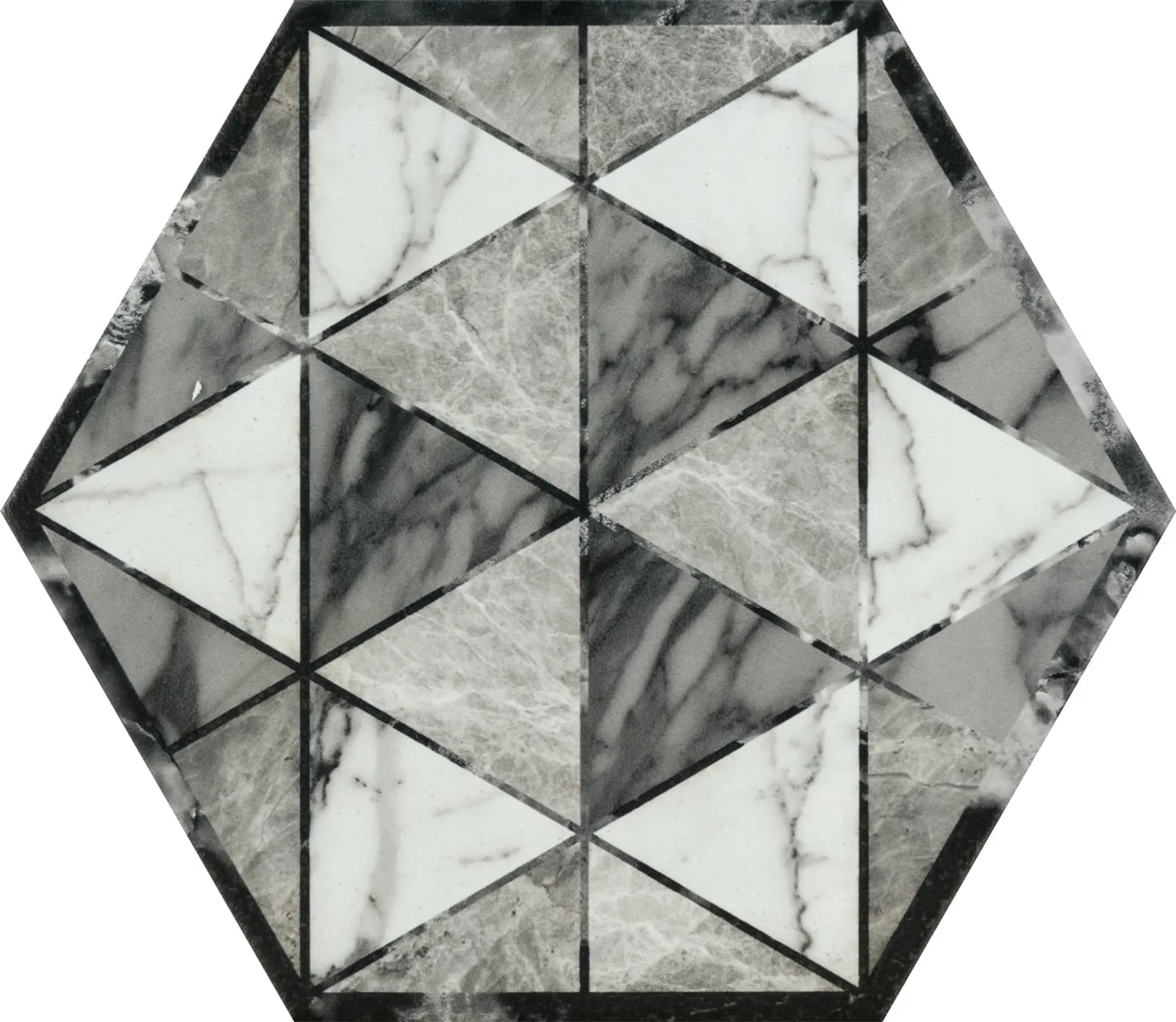Seranit Geohex 20x23 Gri Mermer Görünümlü Karo - Görsel 1
